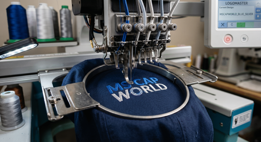 logo embroidery customized caps Delhi